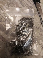 Conector de pesca de acero inoxidable, rodamiento de Pin giratorio, broches de presión, accesorios de aparejos de pesca, 50 unids/lote