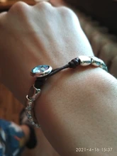 Anslow-pulsera de cristal rosa y azul para mujer, nuevo diseño hecho a mano, cuerda de envoltura, cuentas, regalo, joyería para mujer, LOW0735LB