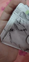 Tarjetero con textura de mármol, cartera pequeña de bolsillo para tarjetas de crédito, delgado y delgado, color blanco