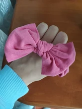 Headbands Hair-Accessories Bows-Knotted Nylon Elastic Newborn Girls Solid-Color Soft