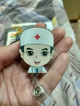 Cordón retráctil de alta calidad para la oficina, 1 Uds. Médicos enfermeros, insignia de identificación, soporte para tarjeta de identificación, llavero cadena Clips