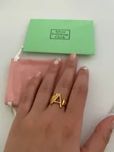 Foxanry-anillos con letras en inglés para mujer, Plata de Ley 925, 26, chapado en oro Vintage francés Irregular, regalos de joyería para fiesta