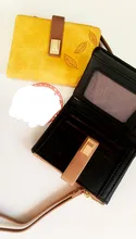 Cartera pequeña con hojas grabadas para mujer, monedero de marca, Cartera de piel sintética suave para mujer, tarjetero, Mini bolso de mano para chica