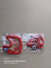 Pulsera trenzada de cordel rojo de la suerte para hombre y mujer, Simple, hecha a mano, azul turco, cuentas de ojo malvado, joyería de amistad