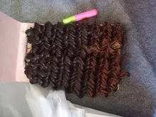 Sintético de la onda profunda del pelo trenzado extensiones de 10 corto 3 unids/pack cabello ombré ondulado extensiones de pelo ondulado