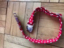 Collar personalizado para perro, collares para mascotas de nilón con estampado de puntos para mascota mediana grande, Pitbull, rojo, azul y negro