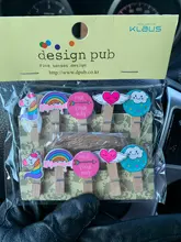 10 unids/set de color de madera Clip de decoración de Navidad lindo Cactus unicornio papel Memo Clips de papelería pinza de ropa artesanal Clips clavijas