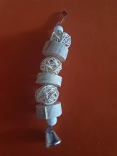 Hebras de madera para morder de loro, juguetes molares Para morder de aves, Bola de ratán, PXPC