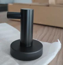 Bathroom-Hardware Clothes-Hook Single-Robe-Hook Wall-Mounted Stainless-Steel Black