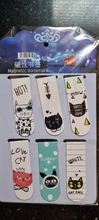 6 unids/set lindo Oreo de gato marcadores magnéticos libros marcador de página estudiante papelería: artículos de oficina