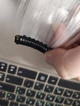 LUPU-extensiones de cabello sintético para mujer, pelo largo liso con arcoíris resaltado, un Clip en una pieza, rosa, púrpura y rojo