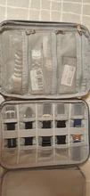 Caja organizadora de relojes de viaje con 18 ranuras para Apple Watch, caja de almacenamiento de correa de reloj, doble capa