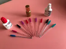 Zwellbe descartable de cristal cepillo de pestañas peine 25/50 unids/pack pestañas rímel de extensión varitas de maquillaje profesional herramienta de belleza