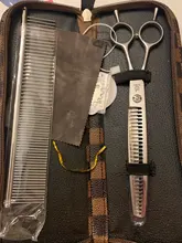 Fenice-Tijeras profesionales de peluquería para perros, tijeras de adelgazamiento curvado para cara y cuerpo, 7,0/7,5 pulgadas, JP 440C, alta calidad