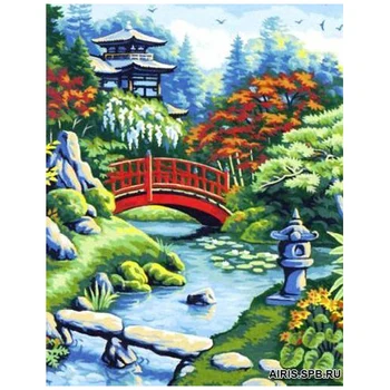 Mrc1333-461 canvas with a pattern Margot 'Japanese Bridge '50*65 cm 
Mrc1333-461 canvas with a pattern Margot 'Japanese Bridge '50*65 cm
