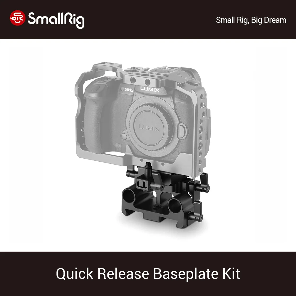 SmallRig Quick Release Baseplate Kit With Lens Adapter Support for Panasonic Lumix GH5/GH5S 15mm Rod Rail System - 2035
SmallRig Quick Release Baseplate Kit With Lens Adapter Support for Panasonic Lumix GH5/GH5S 15mm Rod Rail System - 2035