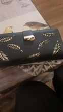 Cartera con broche de Cremallera larga para mujer, billetera con hebilla de hoja hueca, tarjetero para mujer, tarjetero de cuero PU, titular de la tarjeta de embrague para niña
