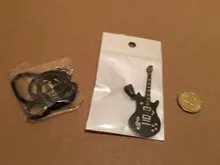 Collar de guitarra de acero inoxidable 316L para hombre, cadena de cuero, colgantes