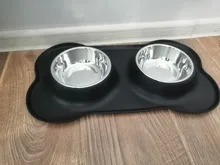Cuenco antideslizante doble para perro con alfombrilla de silicona, cuencos de Alimentación de Mascotas duraderos de acero inoxidable Alimentador de agua para perros y gatos