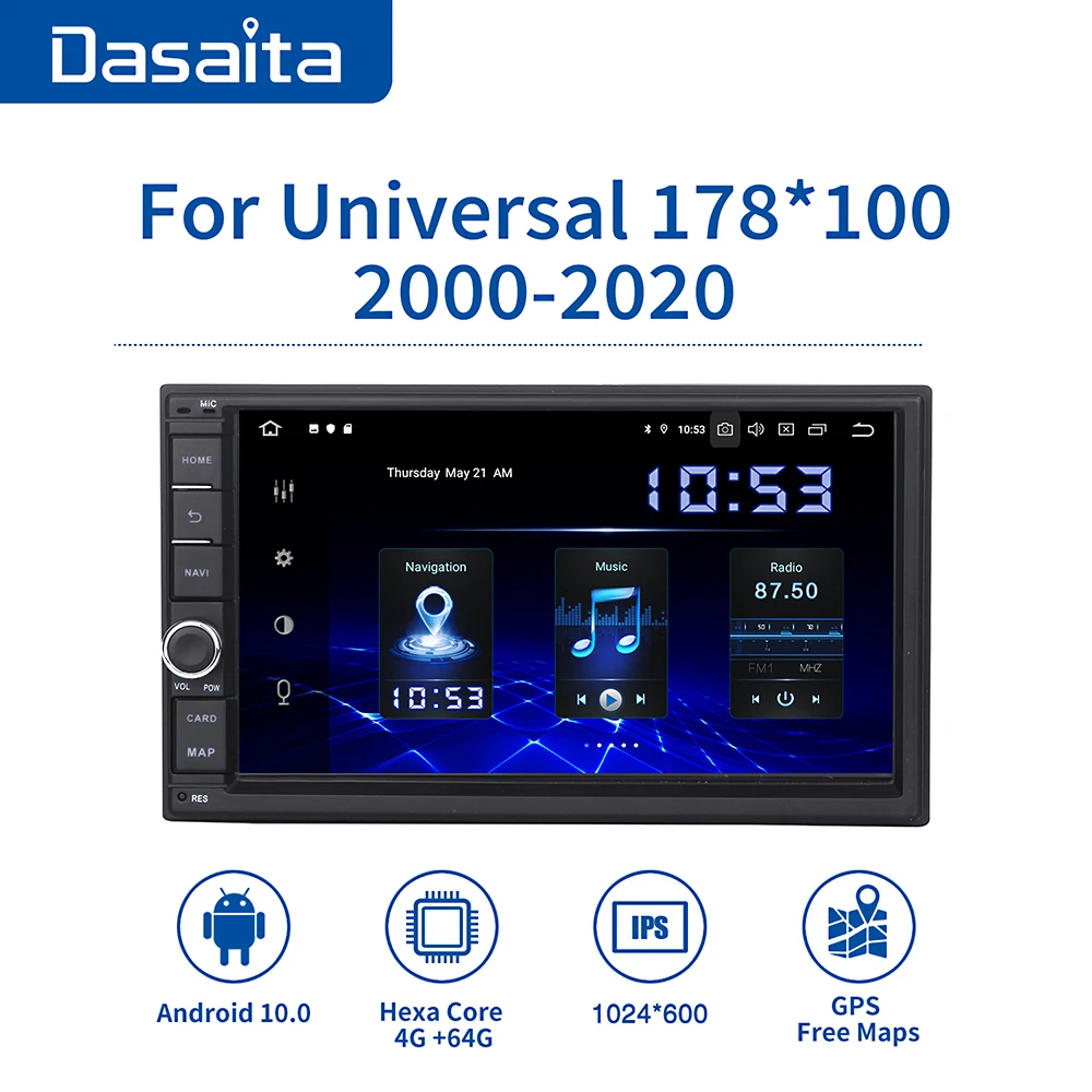 Dasaita Android универсальный автомобиль 2 Din Радио 7 &quotIPS экран 10 0 стерео Мультимедиа