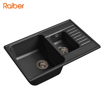 Кухонная мойка Raiber прямоугольная RQ233 с крылом и двумя чашами 
Кухонная мойка Raiber прямоугольная RQ233 с крылом и двумя чашами