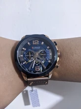 CURREN-Reloj deportivo para hombre, pulsera de cuero, deportivos, de piel militar, esfera de segundos/minutos, masculino