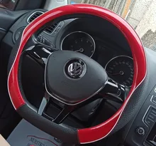 D forma O forma protector para volante de coche antideslizante de cuero de la PU para el POLO GOLF 7 Scirocco Suzuki Swift Nissan Rogue de alta calidad
