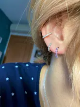 ROXI-pendientes de plata de ley 925 con Clip para mujer, pendientes no perforados, con formas geométricas C