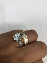 Spark-anillo de compromiso de titanio para mujer y hombre, sortija de boda con grabado de onda dorada, regalo de joyería