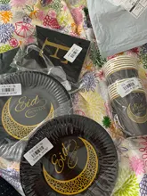 Eid-Bandera de Mubarak, banderines, globos, platos, servilletas, mantel, Kareem, de Ramadán Decoración, suministros de fiesta, Festival islámico musulmán