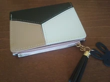 Billeteras geométricas rosas para mujer, Cartera de bolsillo, tarjetero de retales, monedero corto a la moda