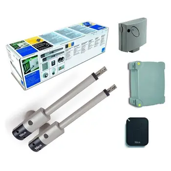Nice too3000klt drive automation kit for swing gates with sashes up to 3 m and up to 300 kg.
Nice too3000klt drive automation kit for swing gates with sashes up to 3 m and up to 300 kg.