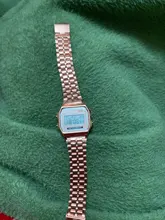 Reloj de correa de acero F91W para mujer, Digital, LED, Vintage, deportivo, militar, electrónico, regalo de San Valentín