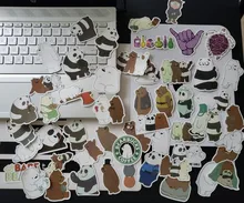 Pegatina de oso desnudo de dibujos animados, decoración impermeable para portátil, grafiti, juguete de decoración, venta al por mayor, 10/30/50 Uds.