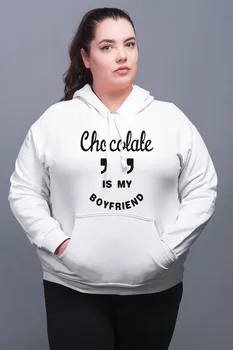 

Angemiel Wear Chocolate Is My Boyfriend White Women 'S Hooded Sweatshirt