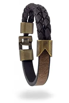 Angemiel Men Half Brown Leather Brown Black Bilateral Mesh Men 'S Bracelet 
Angemiel Men Half Brown Leather Brown Black Bilateral Mesh Men 'S Bracelet