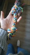 Cuerda para morder de algodón para perros, cuerda de hueso trenzado duradero, herramienta divertida de Color aleatorio, 1 Uds.