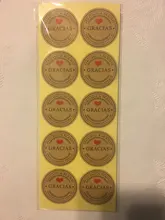 100 unids/lote Kraft Gracias español Etiquetas de Gracias pegatinas hecho a mano paquete sobre sello etiqueta Scrapbooking adhesivo de papelería