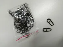 Rompin-Anillos ovalados de división ovalada de acero inoxidable, surtido de señuelos giratorios, emerillones de pesca, Conector de aparejos de 16, 18 y 21mm, 50 unids/lote