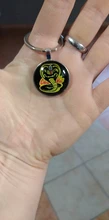 Karate chico película llavero de Cobra Kai foto artística en cristal cabujón llavero coche llave anillo colgante de Sleutelhanger de la joyería de los hombres de órdenes 2