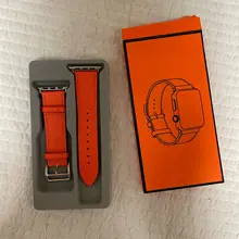 Correa de cuero de vaca 100% auténtico para Apple Watch 6 SE 5 4, correa de 42MM, 38MM, 44MM y 40MM para iWatch 6 5 4