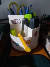 MINKYS-organizador multifuncional de 3 rejillas, soporte de escritorio para lápiz giratorio de 360 grados, gran capacidad, caja de lápices para Colegio, papelería