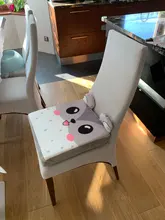 Cojín elevador para silla de comedor de bebé, cojín para asiento de silla alto extraíble para niños, aumenta el asiento