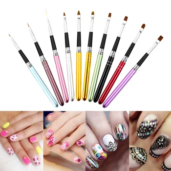 BNG 10pcs/set Nail Brush Set Painting Pen Nail Art Stripe Lines Extension UV Gel Drawing Aluminum Handle Pen Manicure tools 
BNG 10pcs/set Nail Brush Set Painting Pen Nail Art Stripe Lines Extension UV Gel Drawing Aluminum Handle Pen Manicure tools