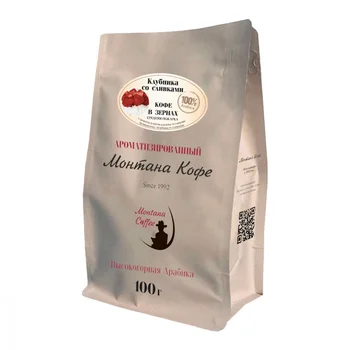 Coffee Montana coffee "strawberry with cream", flavored, in grains, 100 gr
Coffee Montana coffee "strawberry with cream", flavored, in grains, 100 gr