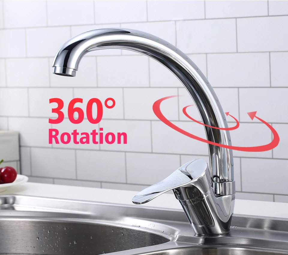 Potato Deck Mounted Zinc Alloy Kitchen Faucet Cold and Hot Water Tap 360 Degree Swivel mixer Sink Faucet p59214