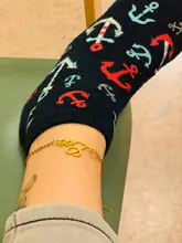 Atoztide 2019 personalizada nombre personalizado pulsera para mujer oro encantos de acero inoxidable grabado escritura tobillera Love regalo