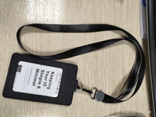 Porta tarjetas de identificación para estudiante y enfermera, correa de cuero para el cuello, alta calidad, 3 bolsillos, insignia, 2020