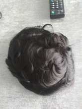 Peluca de cabello Natural para hombres, tupé de 0,6-0,8mm, sistema de cabello con Base de Pu, tupé de piel, cabello indio prótesis de, envío rápido