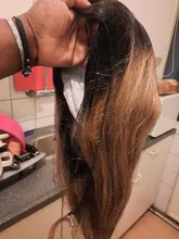 Kisshair-Peluca de cabello humano liso de 4x4, color degradado, color rubio miel, medio marrón, indio, 1B27, 1B30